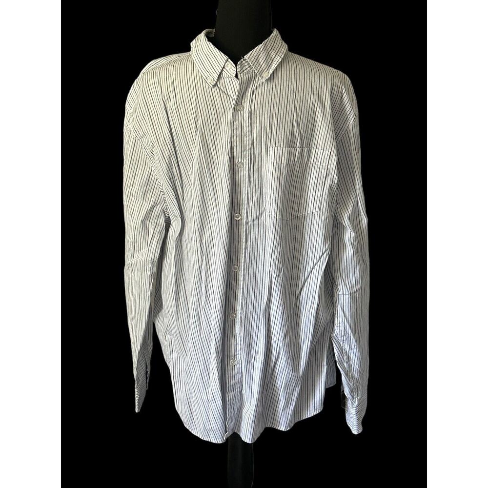Lee Long Sleeve Button Down Shirt Mens Size Large Silver/Blue/White
